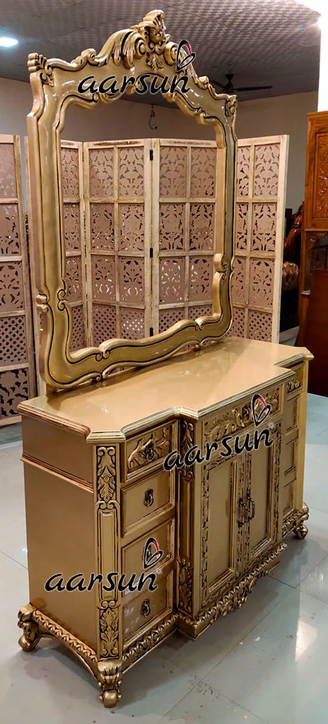 Antique Golden Dresser with Ample Storage Designs view 3