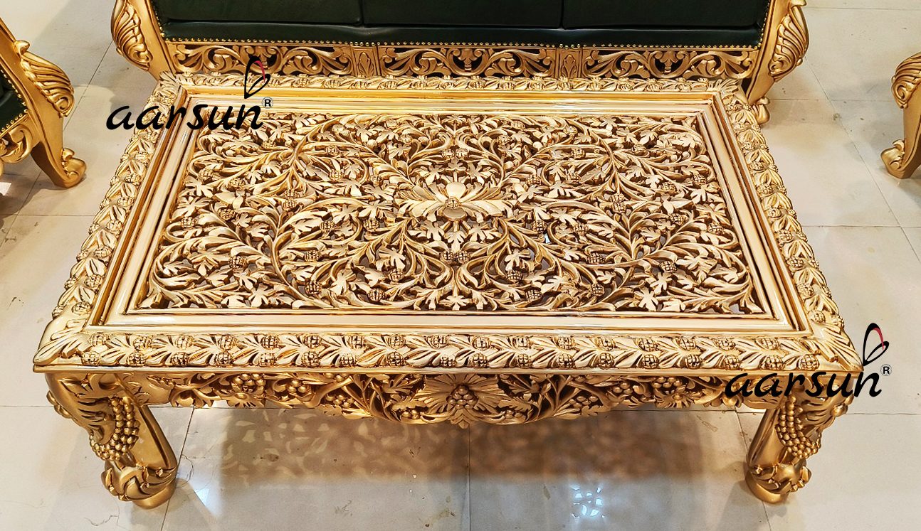 Carved Retangular Coffee Table