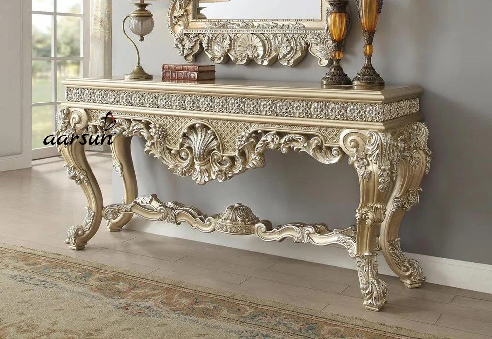 Console Table with Rectangular Mirror Frame, Dressing Table view 3