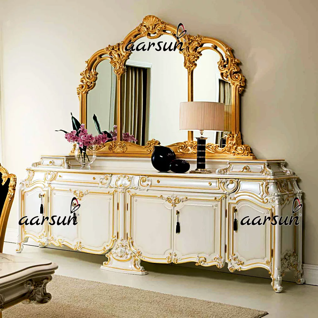 Luxurious Dresser In Gold Finish