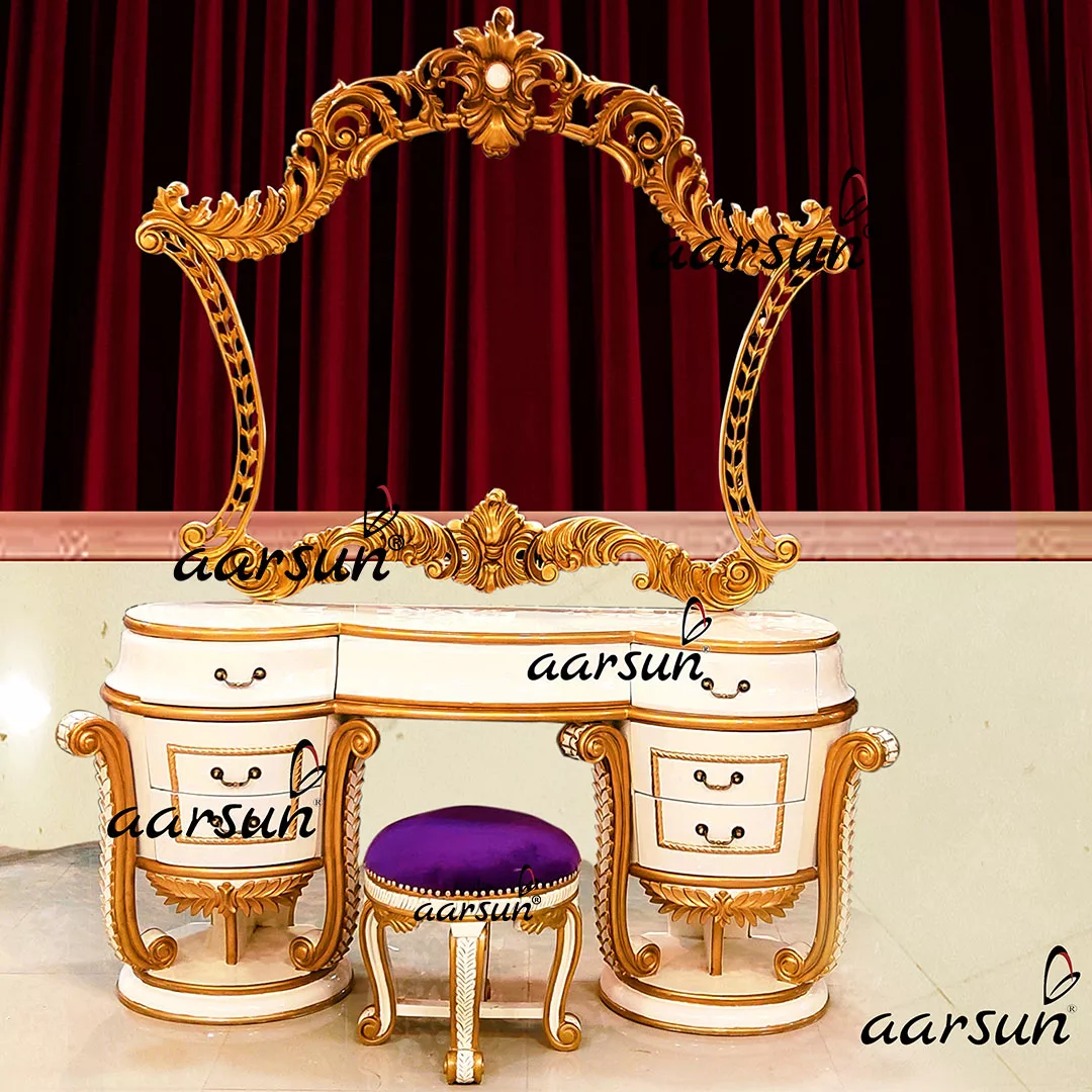 Luxurious Dressing In White Duco & Gold Highlights