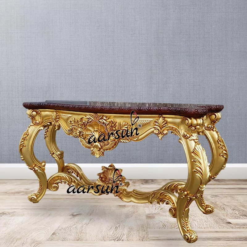 Wood Console Table Classic Design view 3