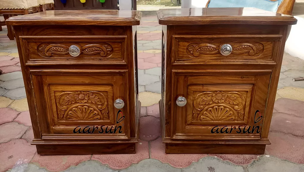 Wooden End Table in Teak Wood view 3