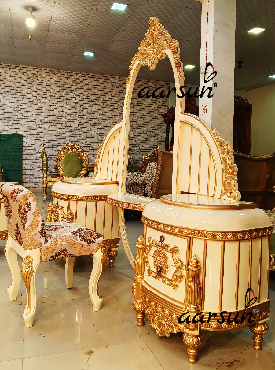 Beautiful Wooden Dresser with Gold Highlighting view 6