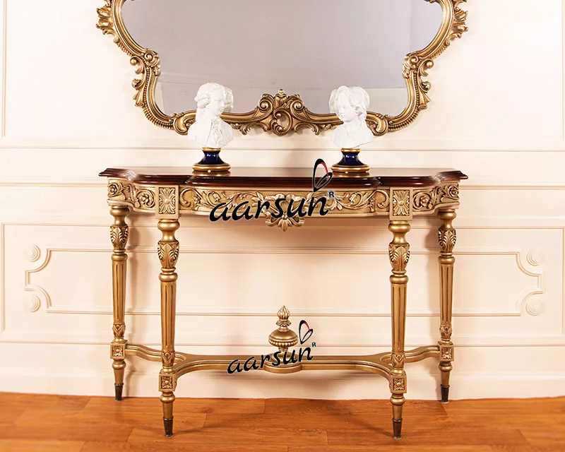 Carved Classic Style Console Table
