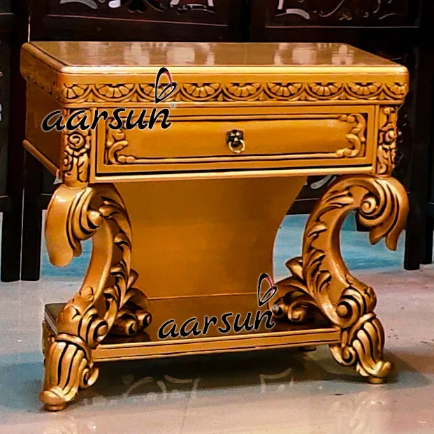 Carved Gold Side Table