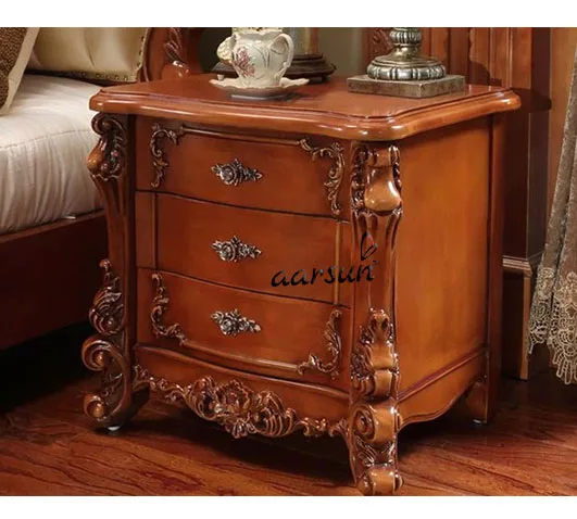 Carved Side Cabinet / Table In Teak Wood