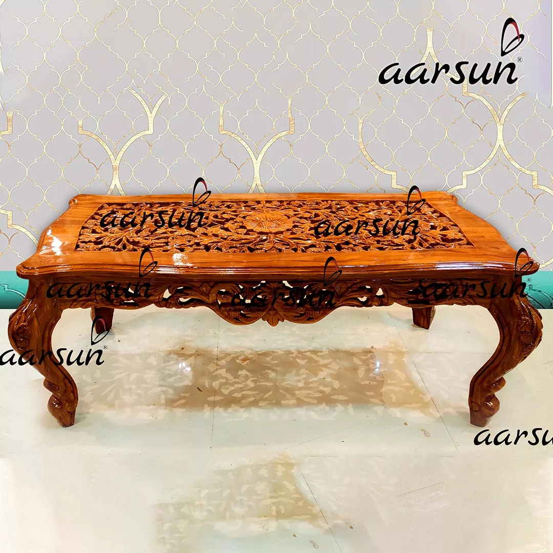 Carved Wood Center Table