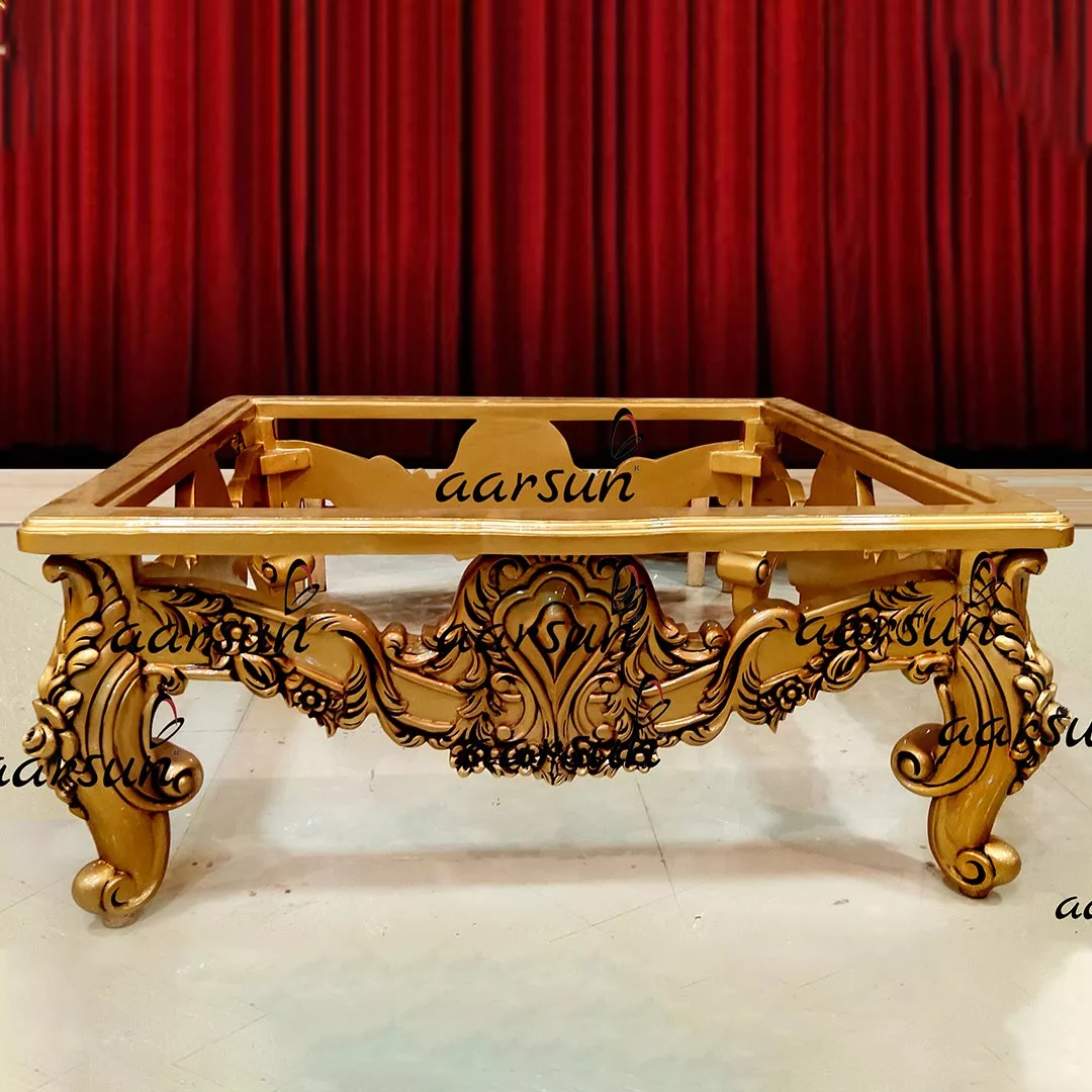 Center Table In Gold Finish