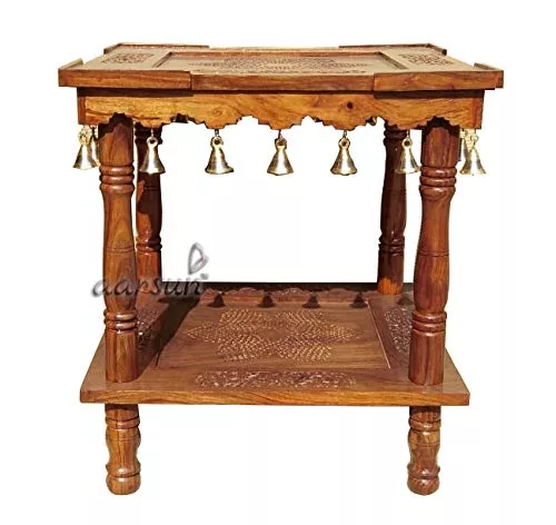 Folding Wooden Table with Brass Bells view 4