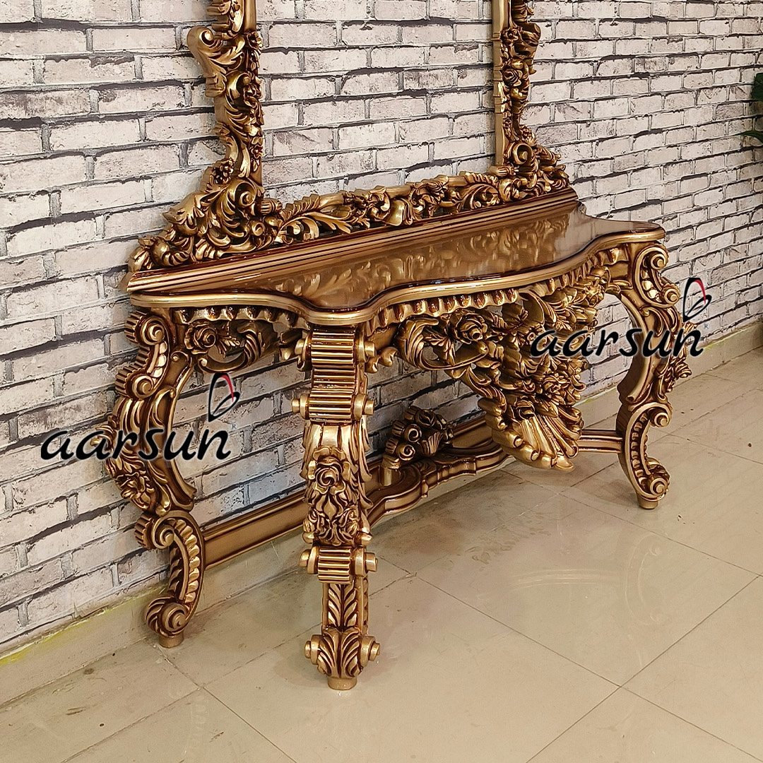 Full Handcrafted Mirror Console Table view 5