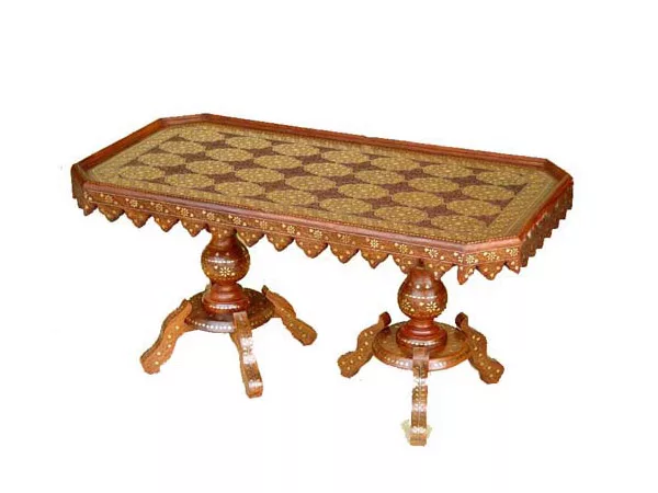 Hand-carved Center Table With Full Brass Work