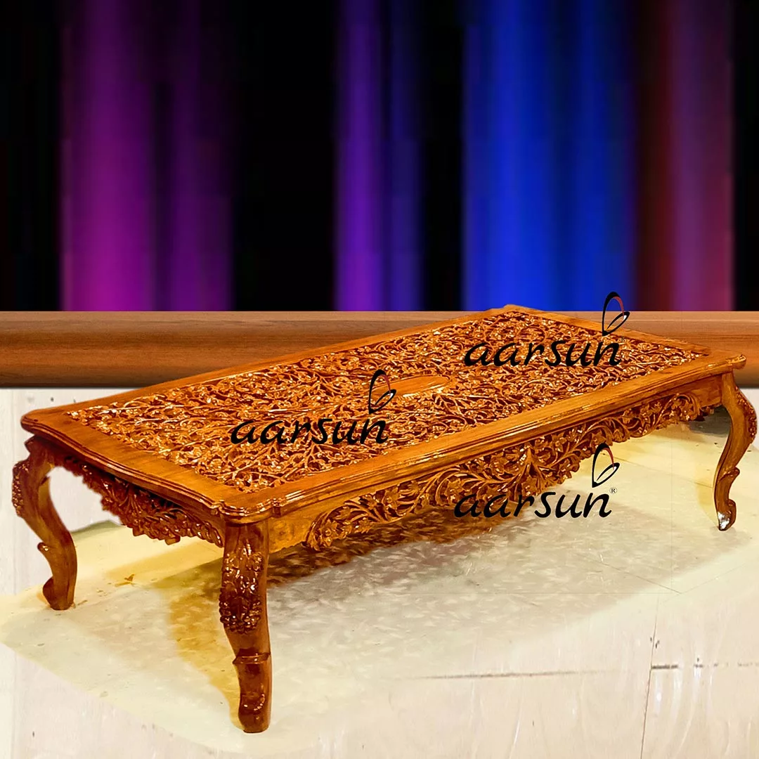 Handcrafted Solid Wood Coffee Table view 3