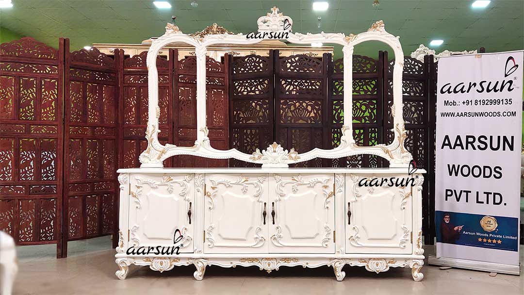 Italian Style Luxurious Dresser with Mirror Frame view 4