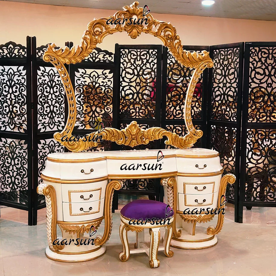 Luxurious Dressing in White Duco & Gold Highlights view 3