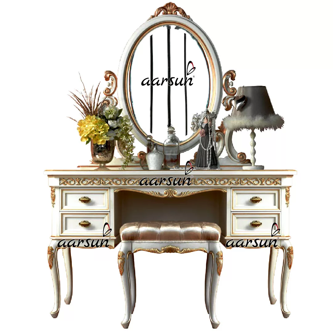 Luxury White Finish Dresser Table