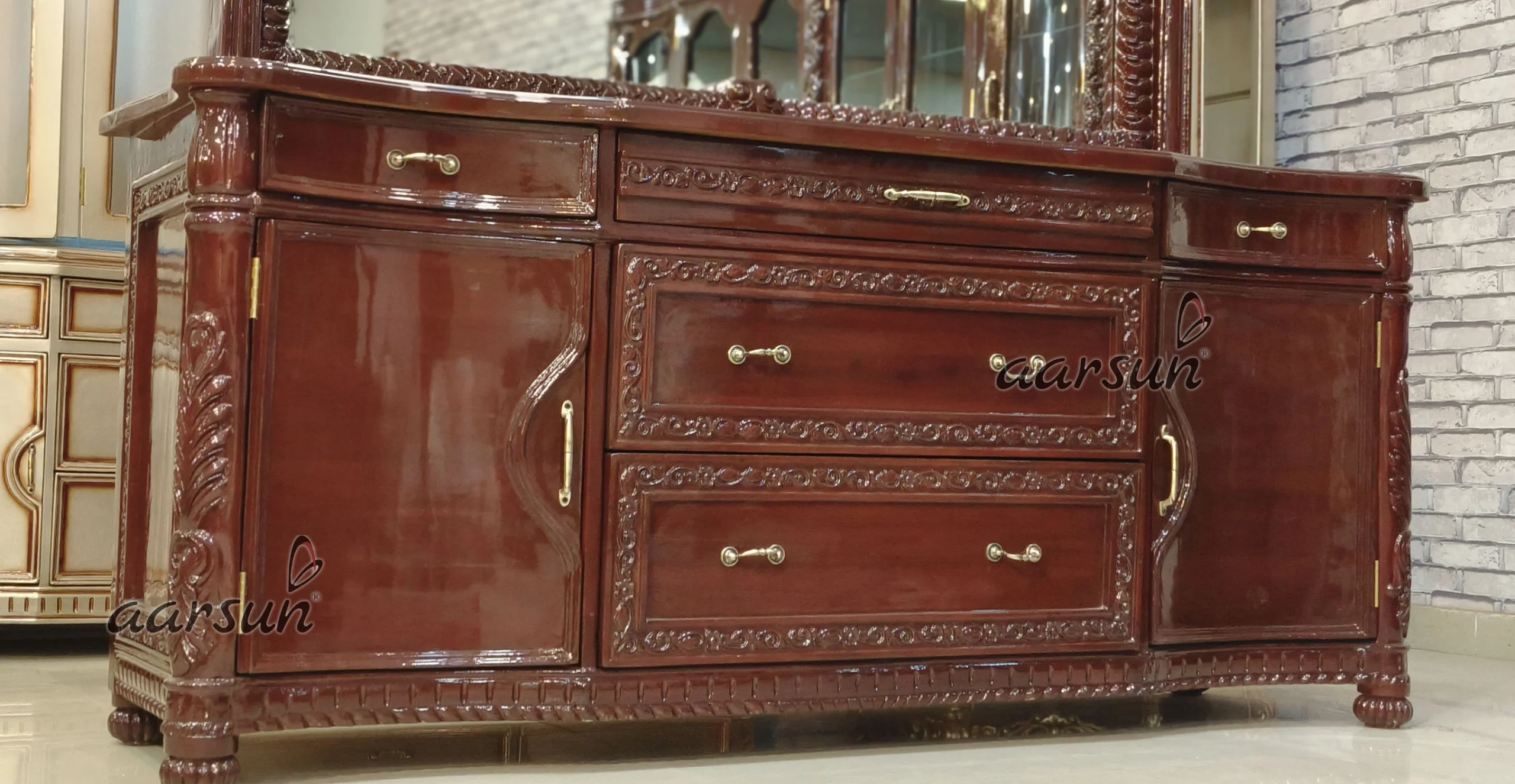 Mirror Frame Unit with Fine Carving view 5