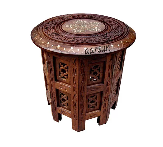 Round Bedside Table In Sheesham