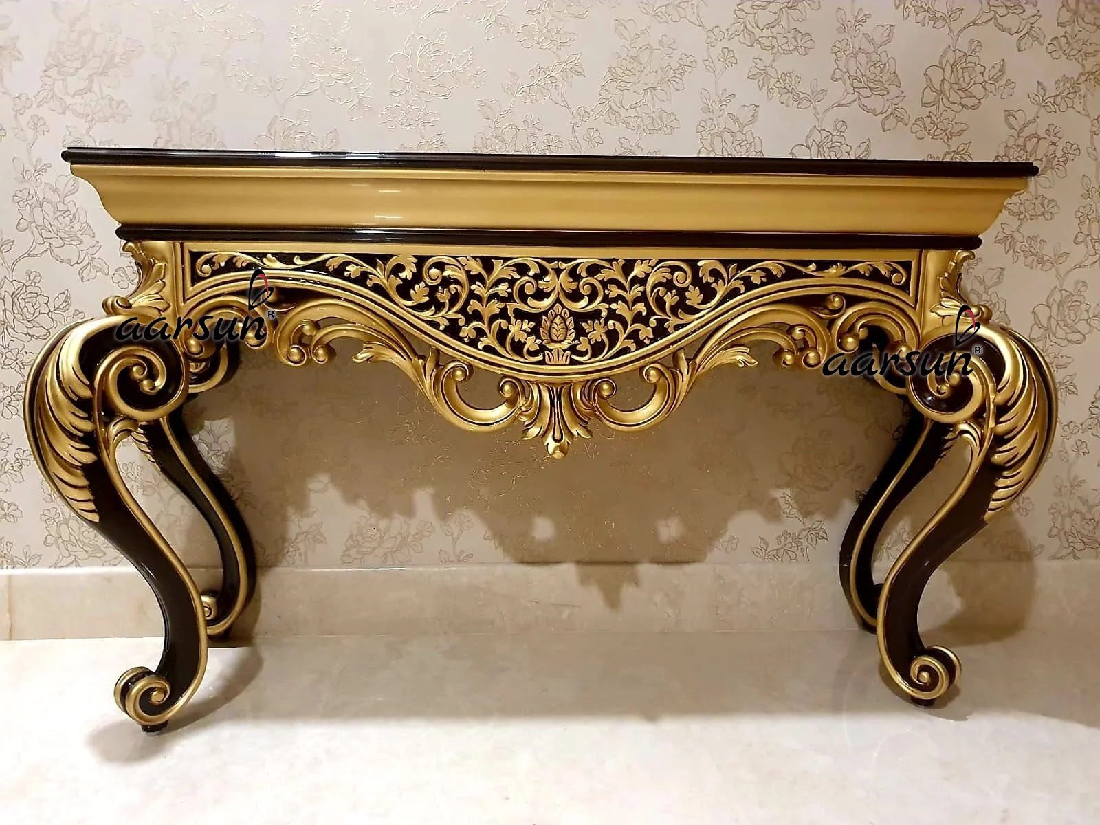 Stunning Wooden Console In Teak Wood