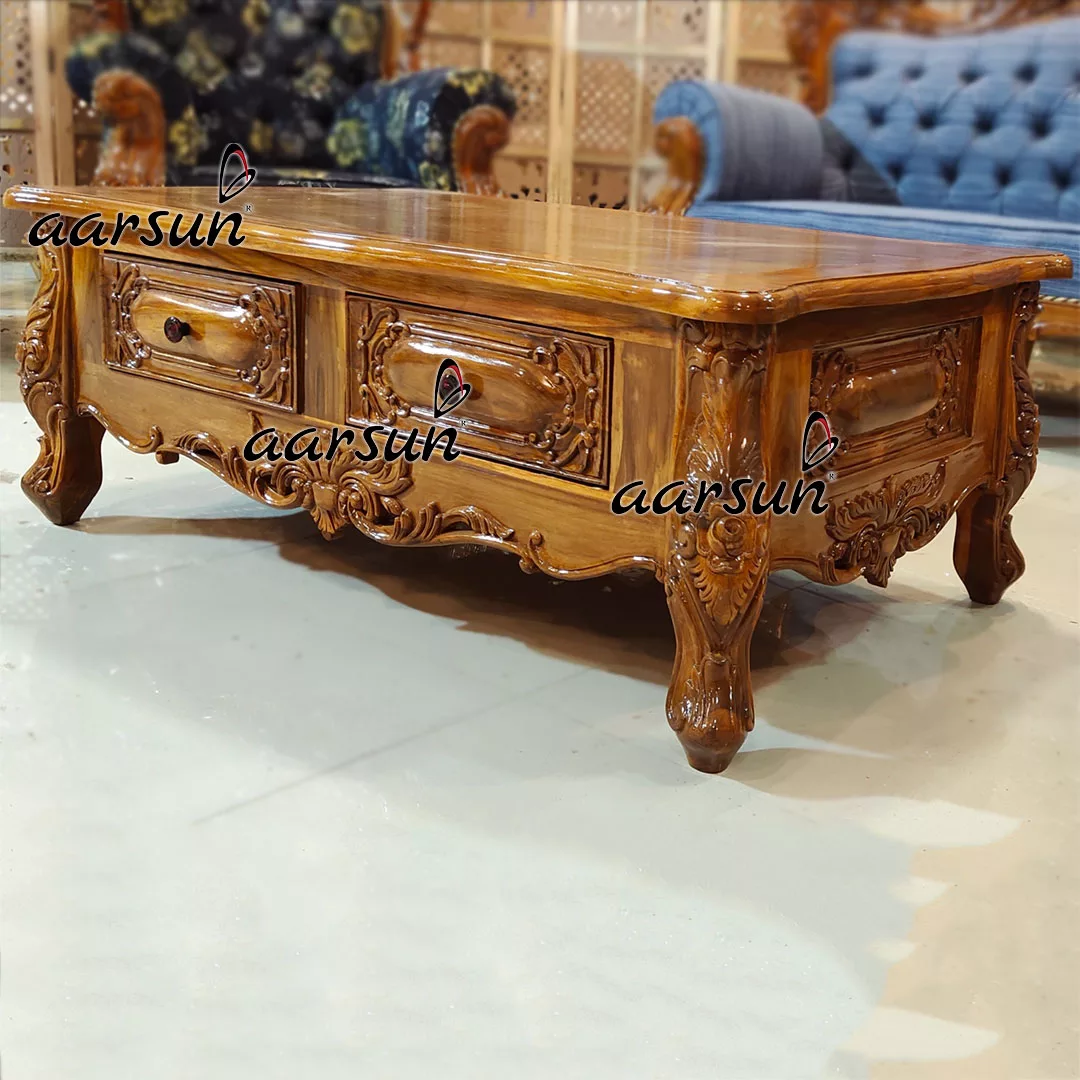 Traditional Teak Wood Center Table view 3