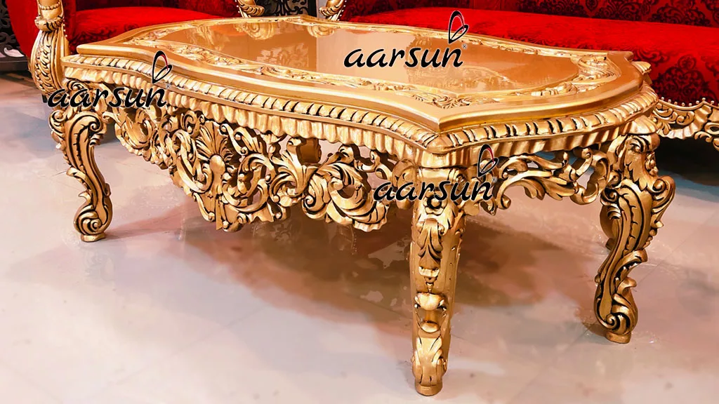 Ultra Royal Center Table in Gold Finish view 3