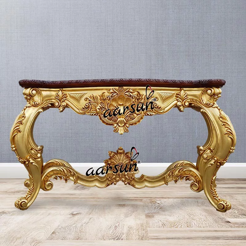 Wood Console Table Classic Design