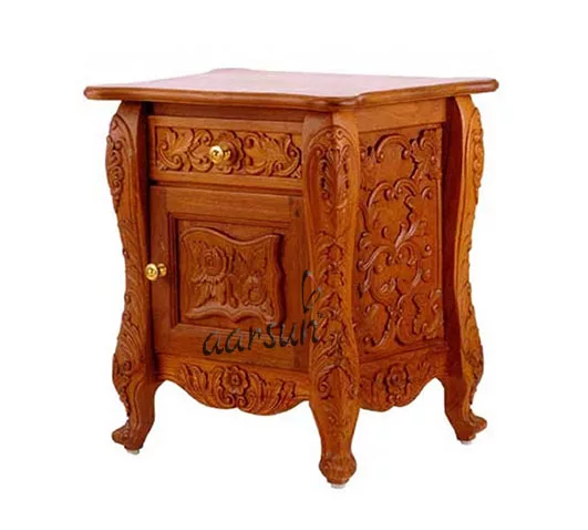 Wooden Lamp Table With Antique Style
